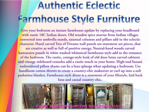 Authentic Eclectic Farmhouse Style Furniture