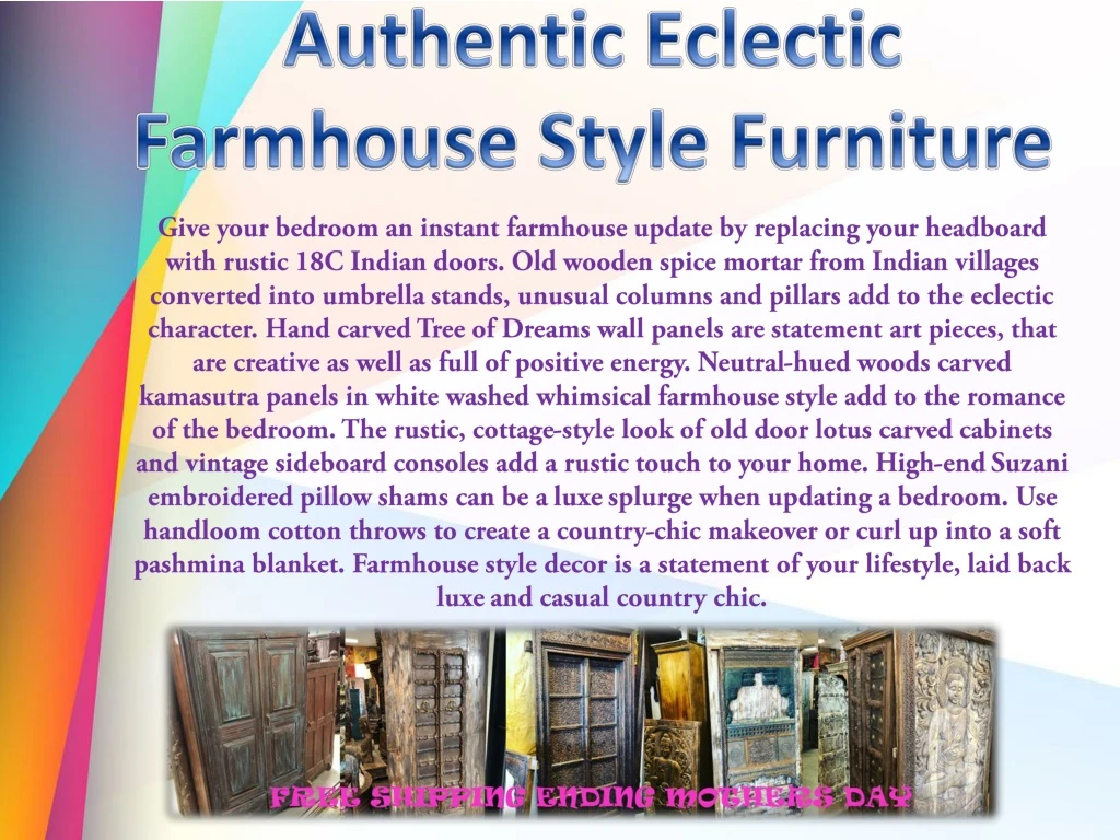 authentic eclectic farmhouse style furniture