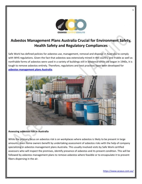Asbestos Management Plans Australia Crucial for Environment Safety, Health Safety and Regulatory Compliances