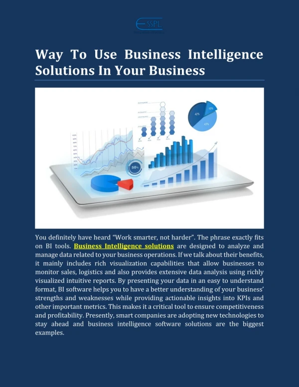 Way To Use Business Intelligence Solutions In Your Business