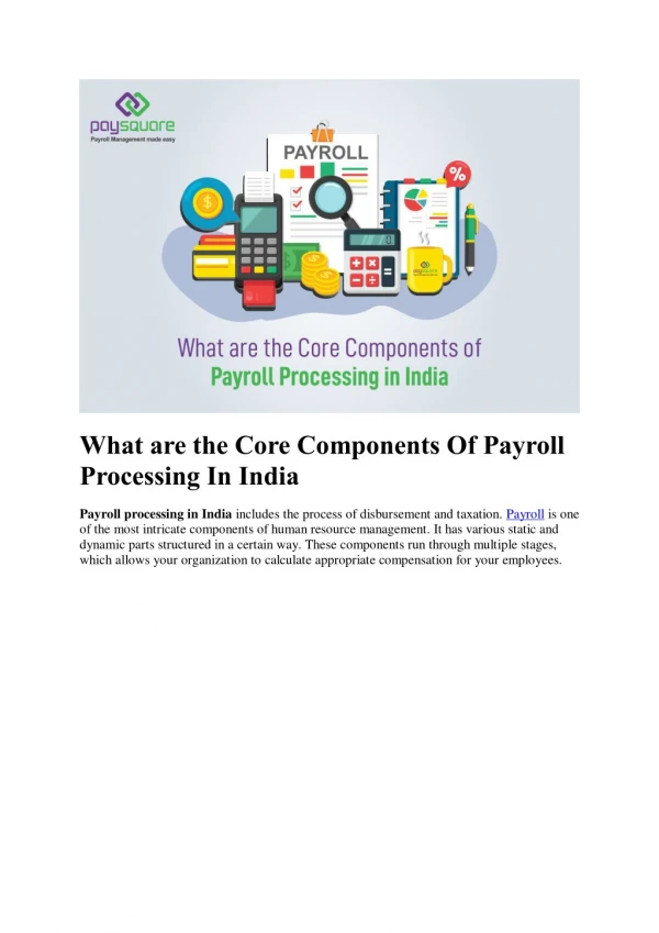 What are the Core Components Of Payroll Processing In India