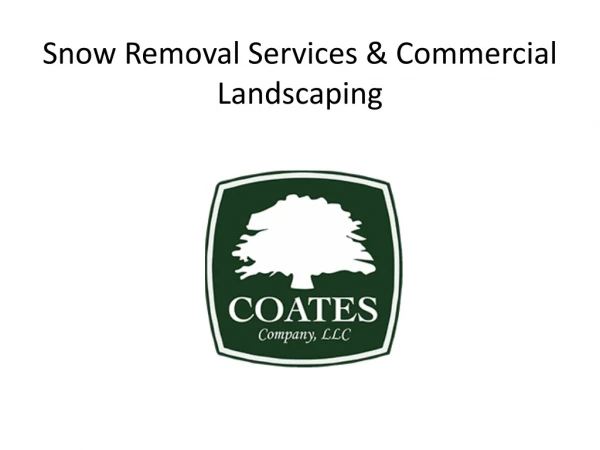 Snow Removal Services & Commercial Landscaping