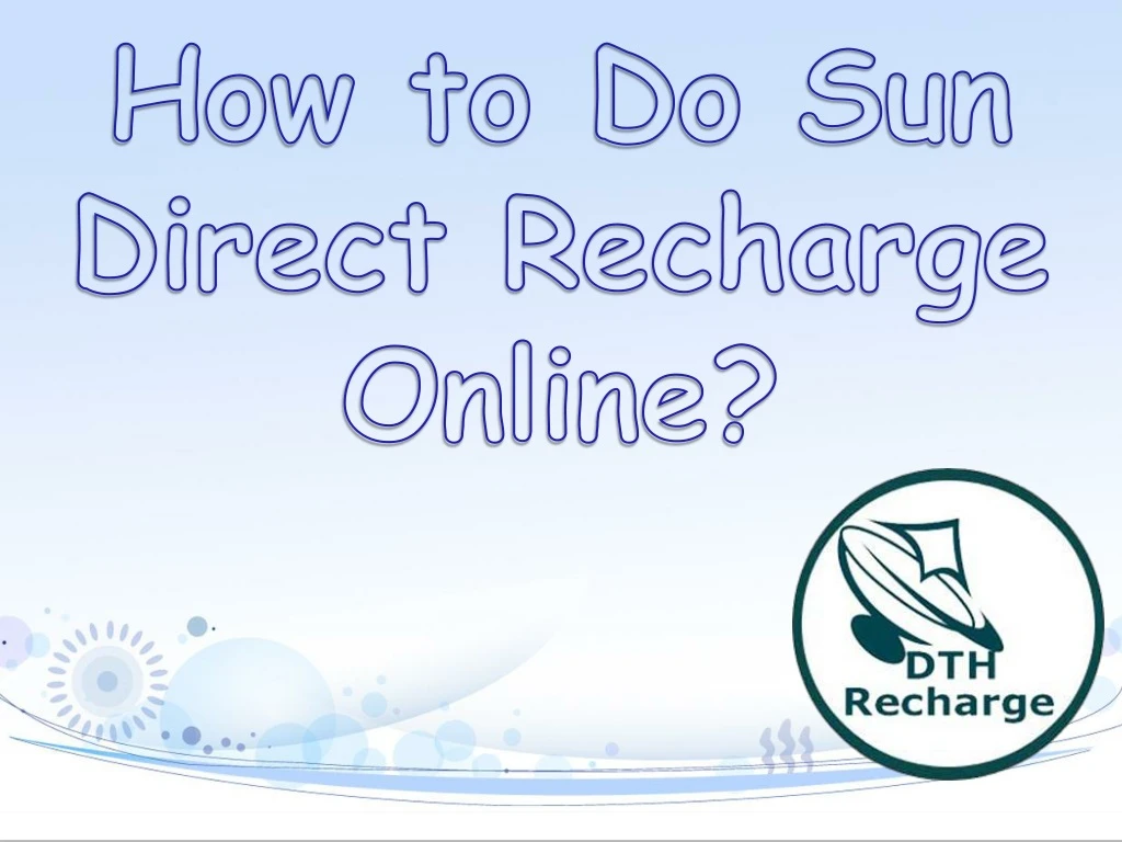 how to do sun direct recharge online