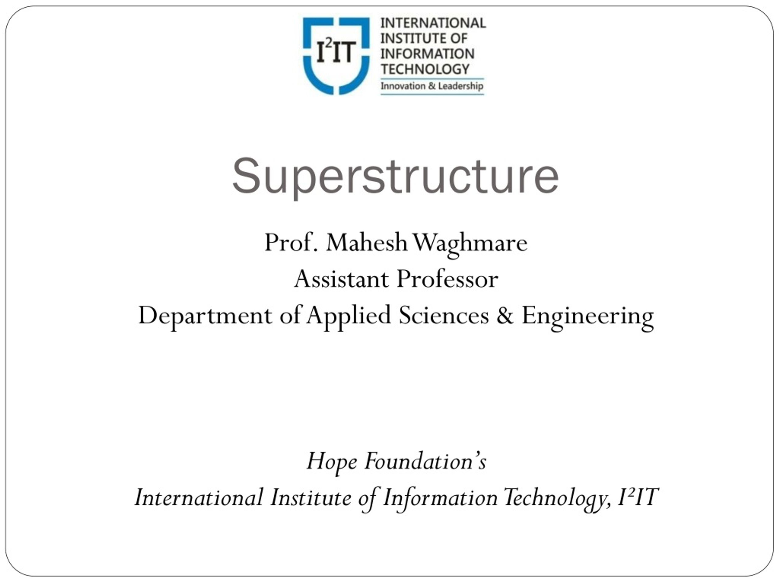 PPT - Superstructure - Department of Engineering Sciences PowerPoint ...