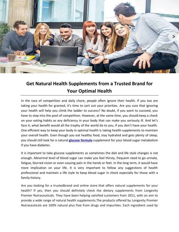 Get Natural Health Supplements from a Trusted Brand for Your Optimal Health