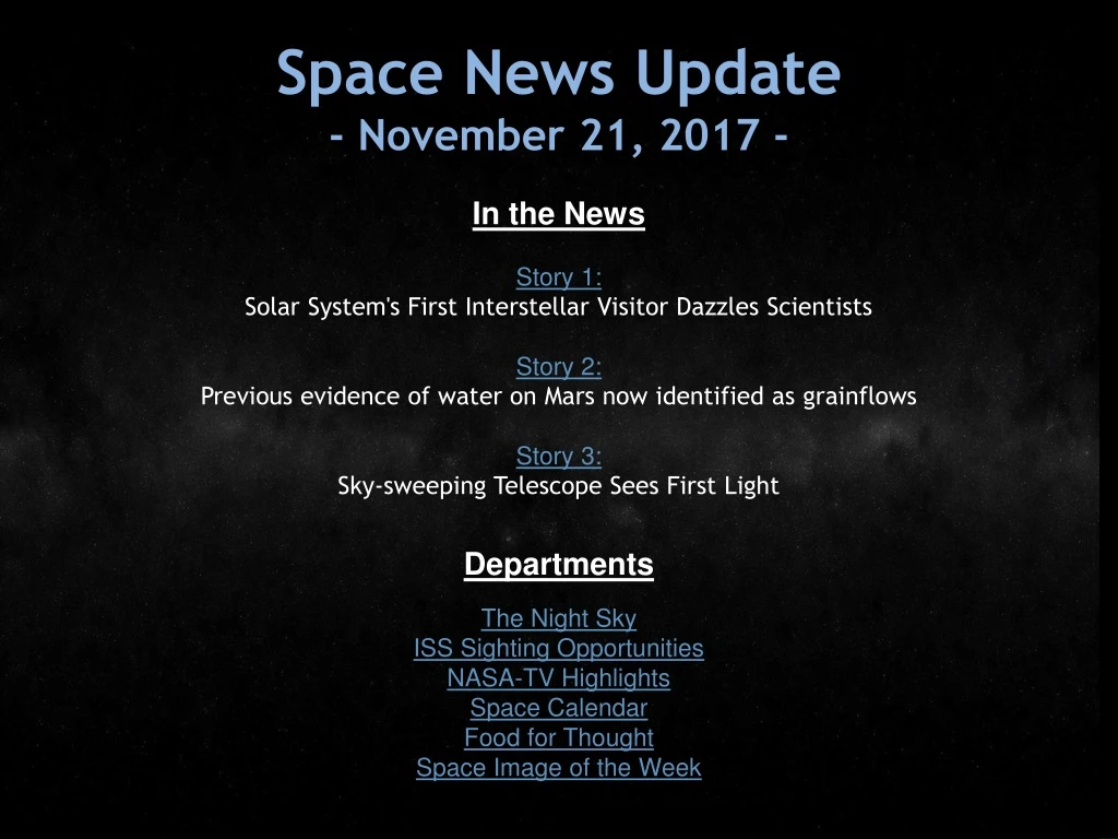 space news update november 21 2017