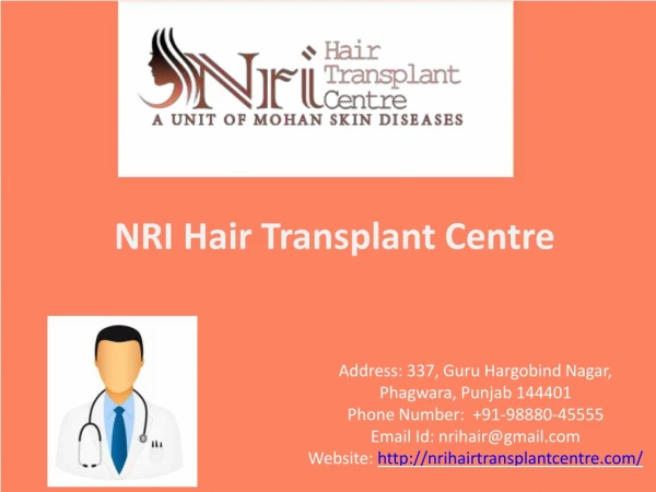 Best Hair Transplant Centre in Punjab