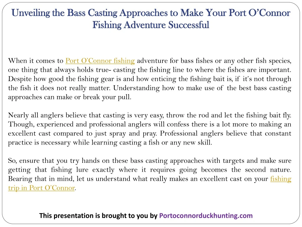 unveiling the bass casting approaches to make
