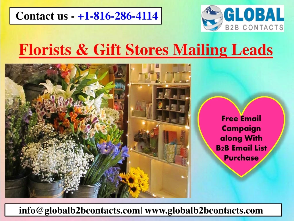 florists gift stores mailing leads