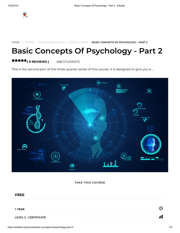 Basic Concepts Of Psychology - Part 2 - Edukite