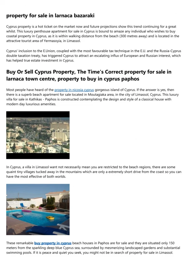Find Every property cyprus paphos
