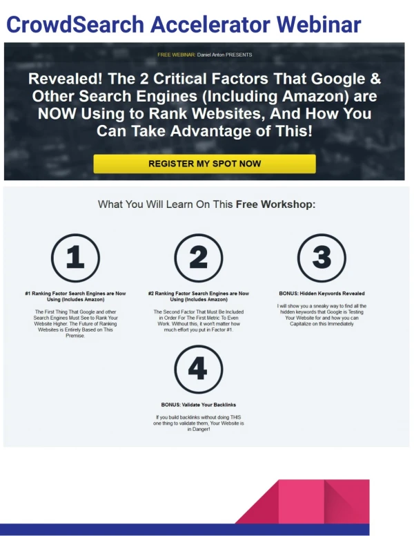 CrowdSearch Accelerator Webinar 2019 | Revealed! The 2 Critical Factors That Google & Other Search Engines (Including Am
