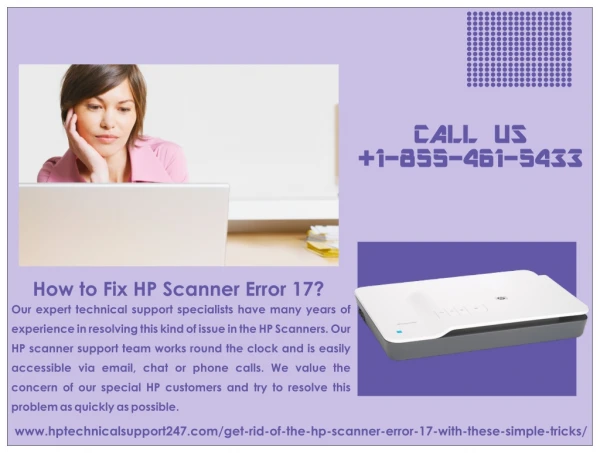 Get Expert Professional Help for Issue HP Scanner Error 17