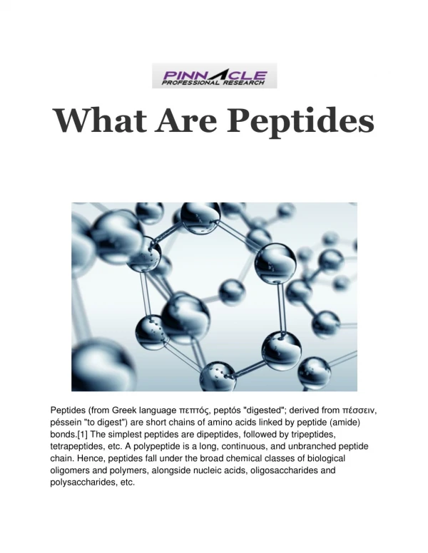What Are Peptides