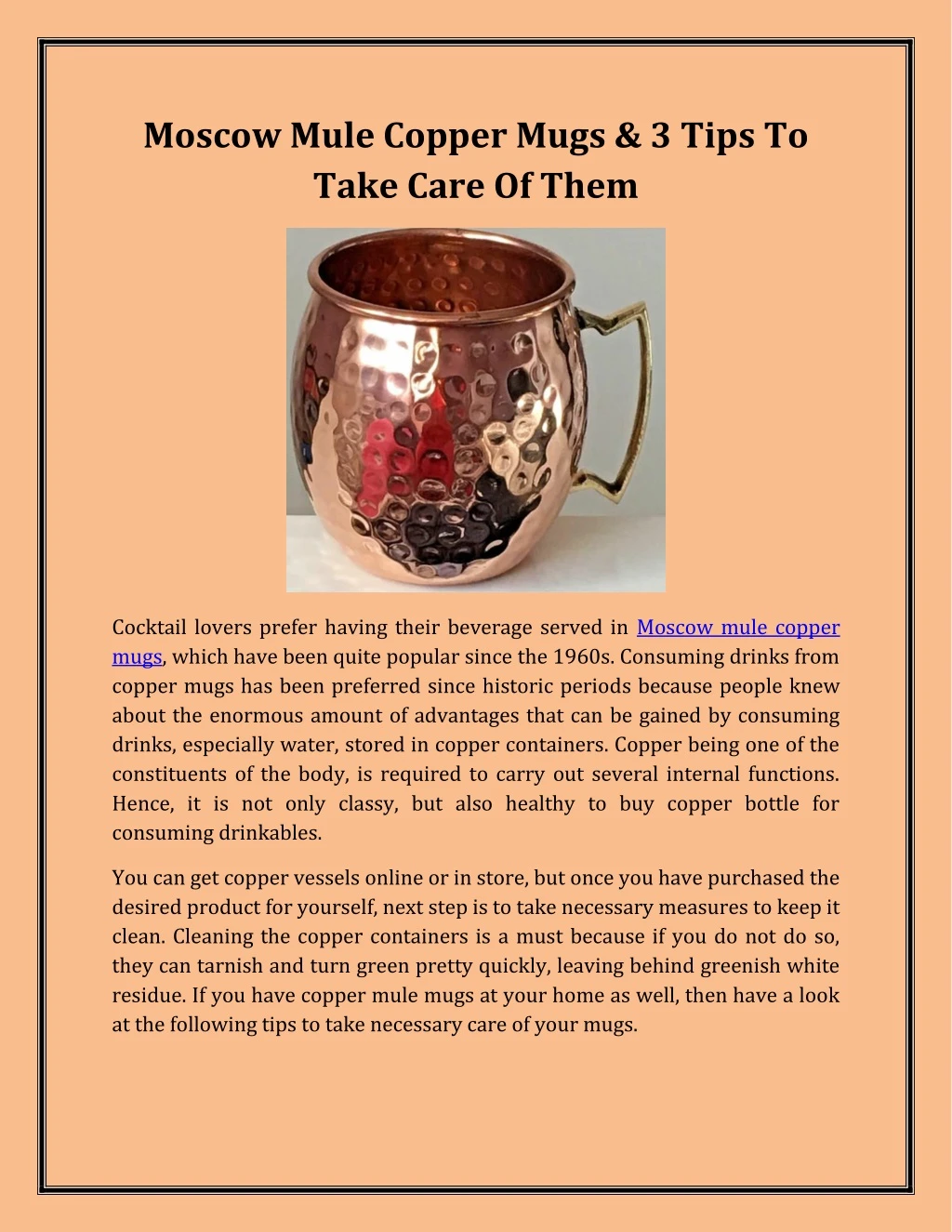 moscow mule copper mugs 3 tips to take care