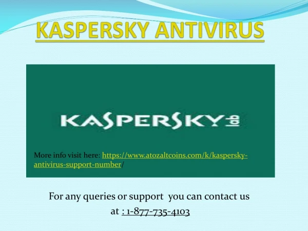 Kaspersky antivirus support number [ 1-(877) 735-4103] phone number
