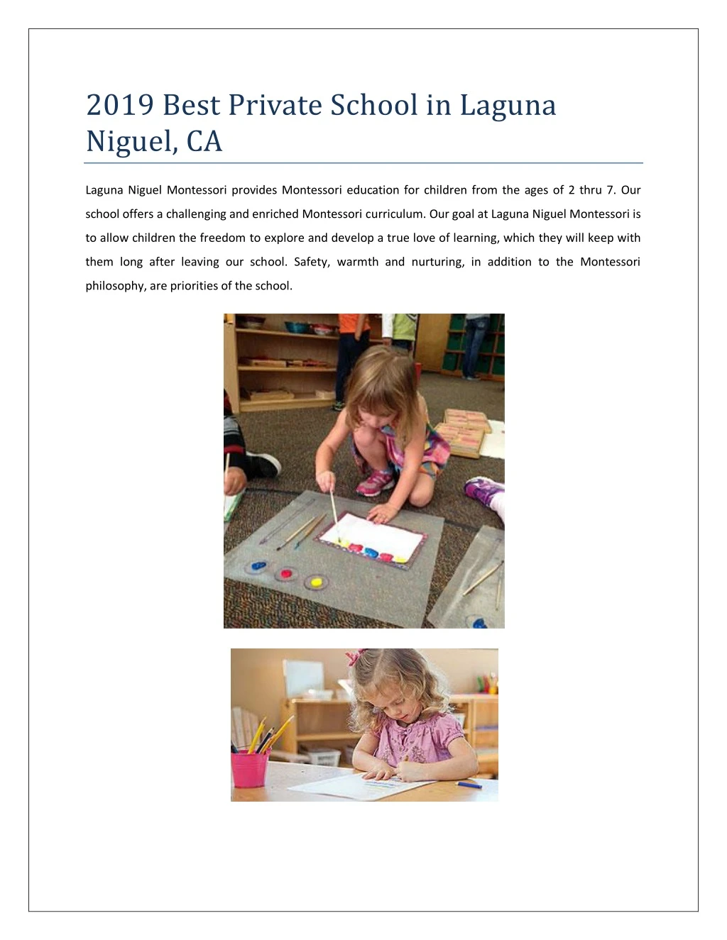 2019 best private school in laguna niguel ca