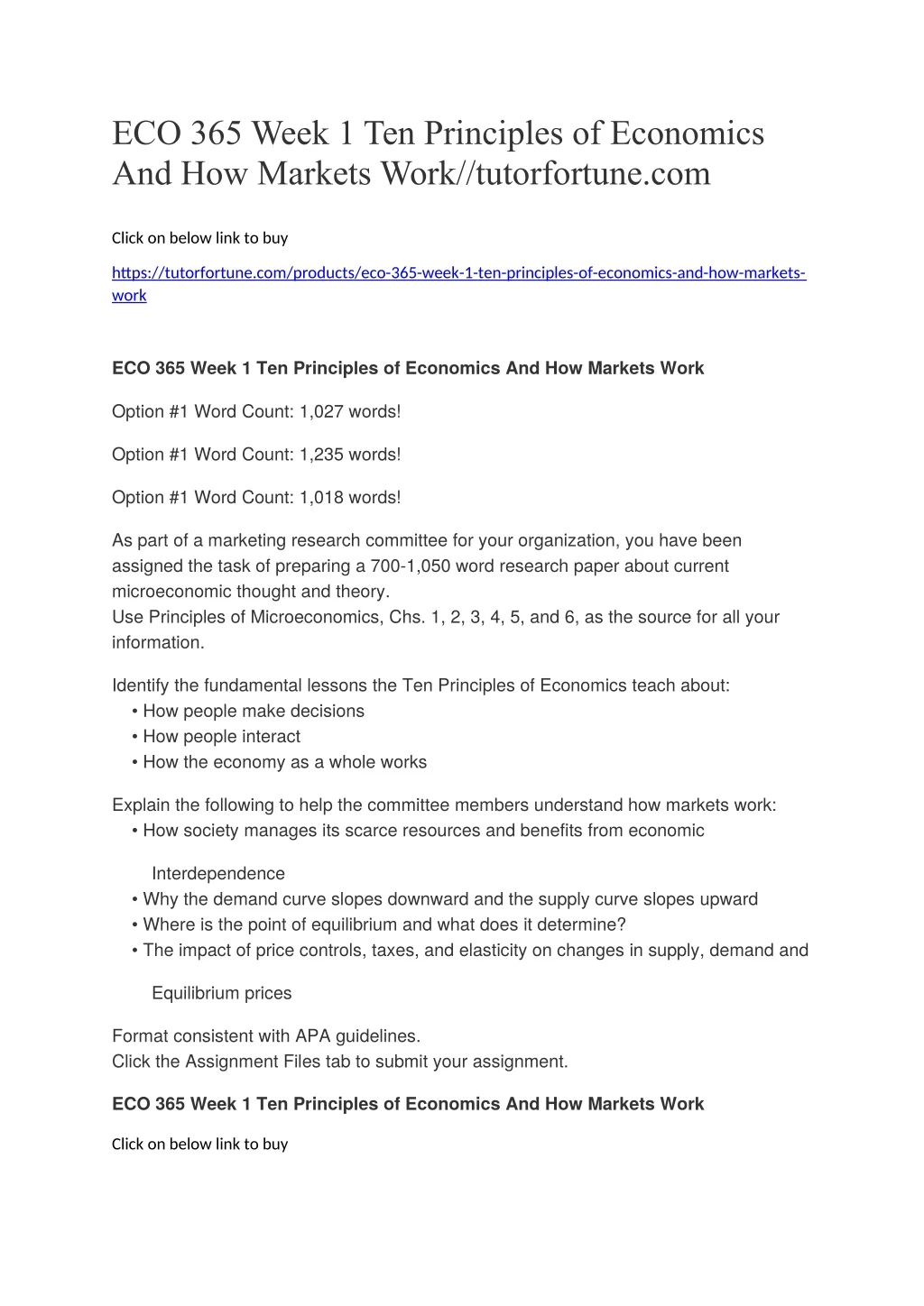 eco 365 week 1 ten principles of economics