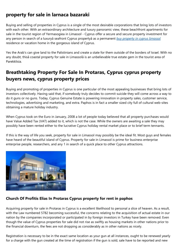 7 Little Changes in cyprus property larnaca That'll Make a Big Difference