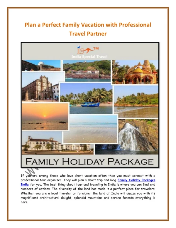 Plan a Perfect Family Vacation with Professional Travel Partner