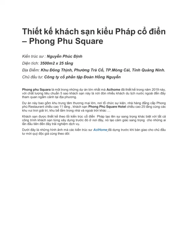 thiet ke khach san kieu Phap tai Bac Can Quang Ninh