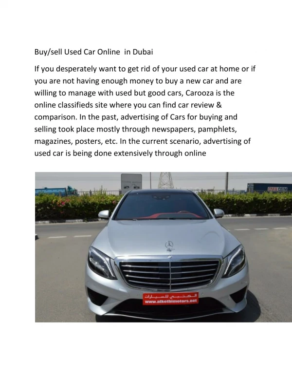 Buy/sell Used Car Online in Dubai