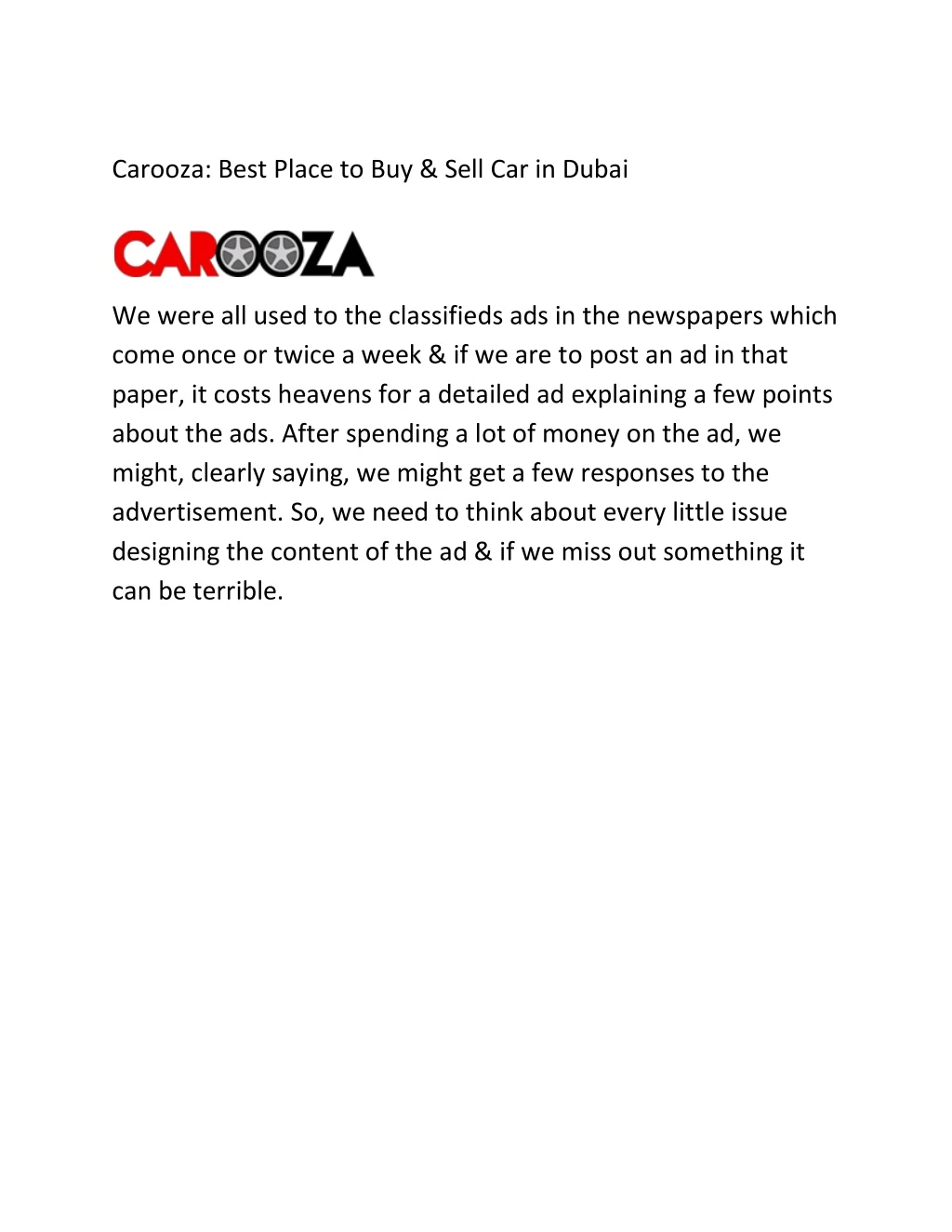 carooza best place to buy sell car in dubai