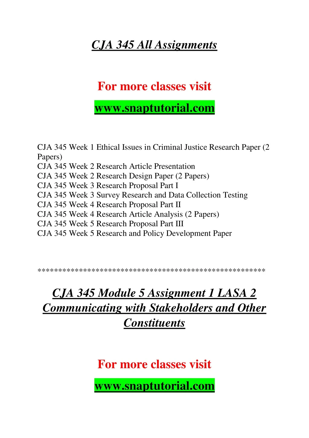 cja 345 all assignments