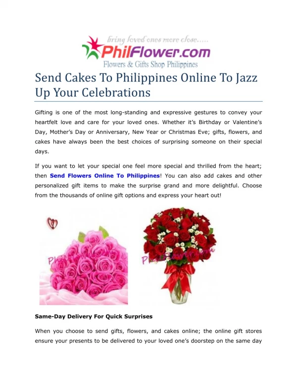 send flowers online to philippines