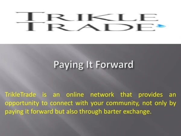 paying it forward