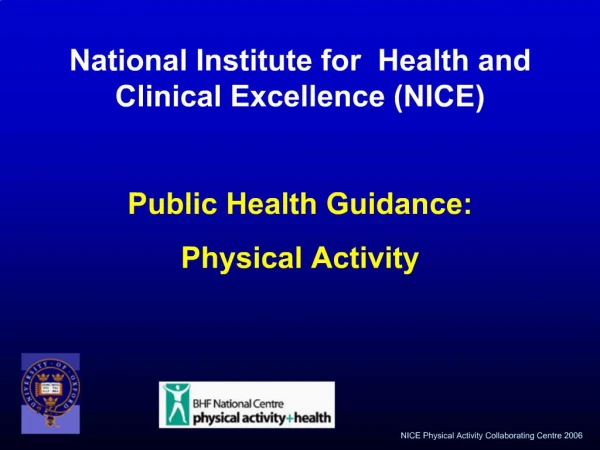 NICE Physical Activity Collaborating Centre 2006