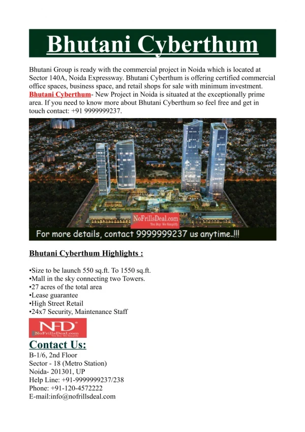 Bhutani Cyberthum | Commercial Projects