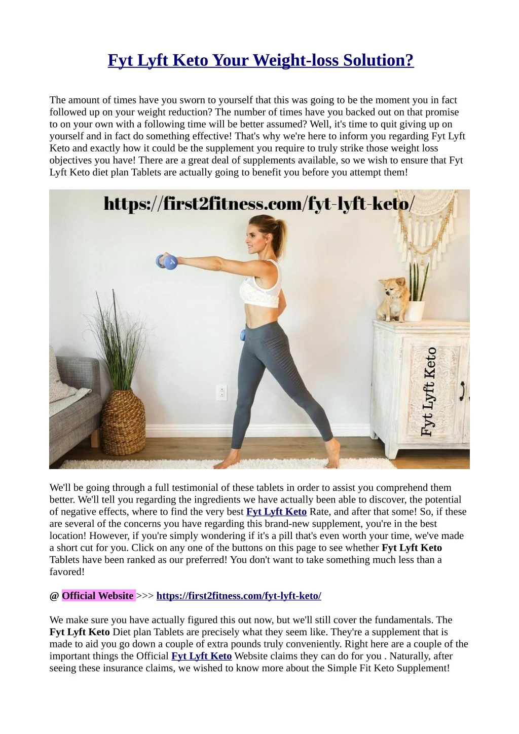 fyt lyft keto your weight loss solution