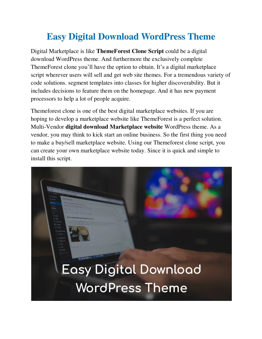 easy digital download wordpress theme
