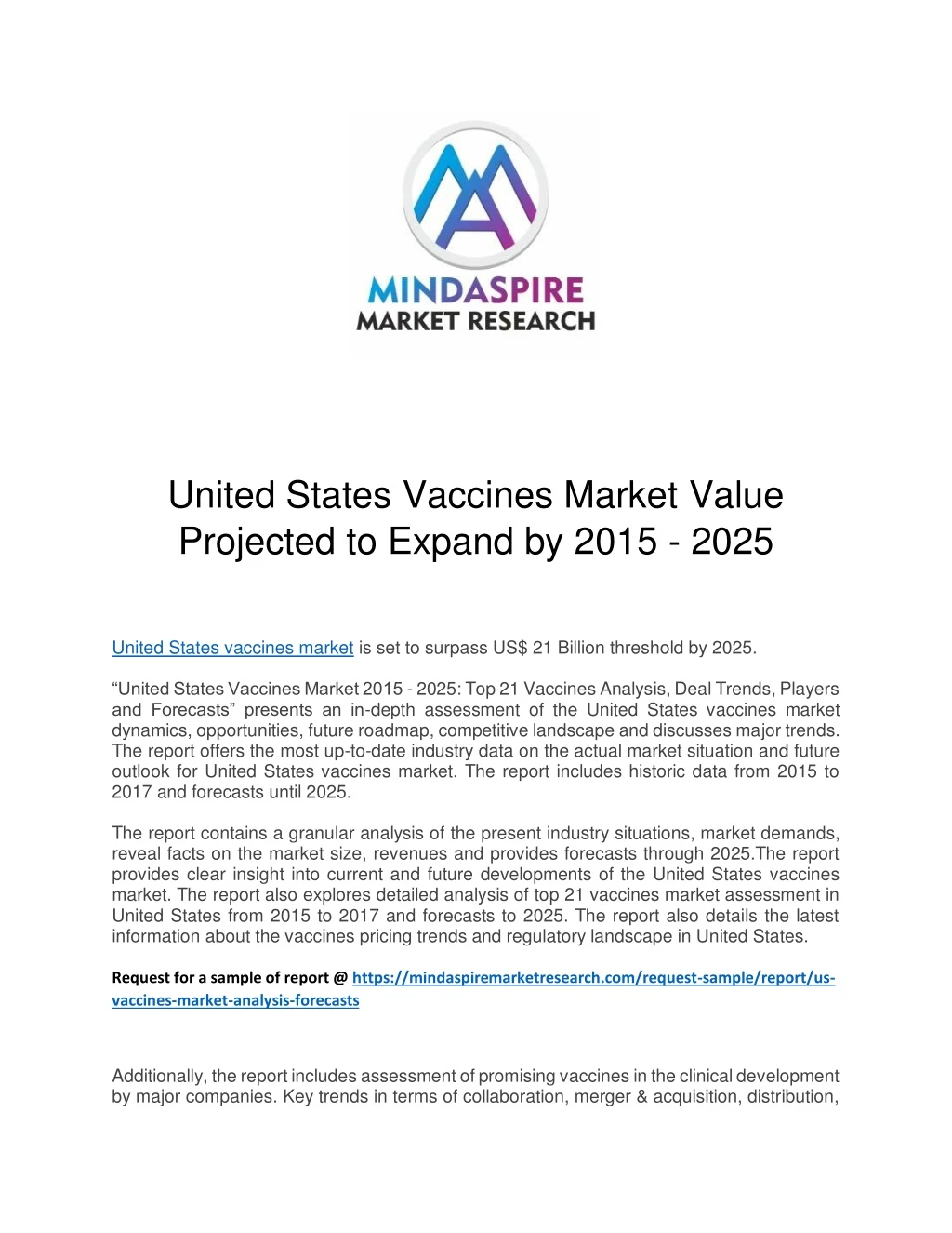 united states vaccines market value projected