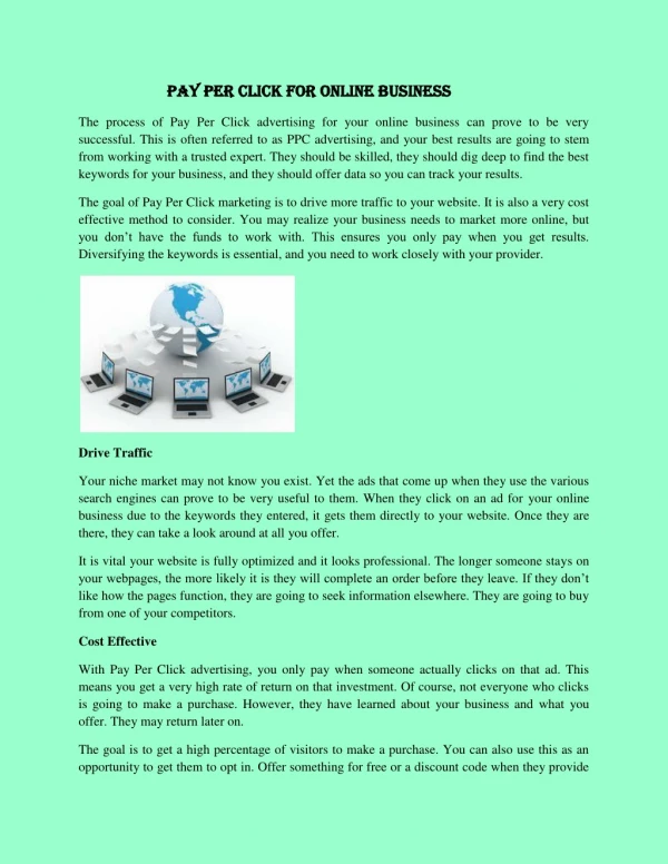 pay per click for online business pay per click