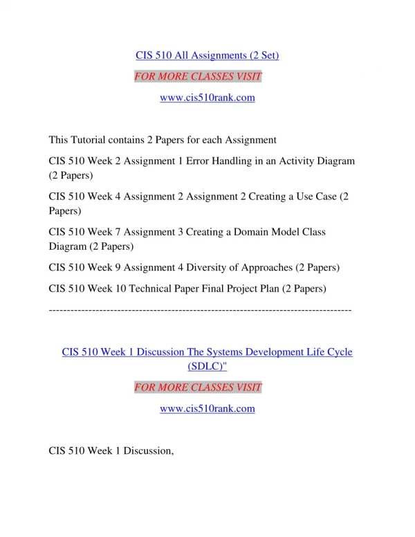 CIS 510 RANK Introduction Education--cis510rank.com