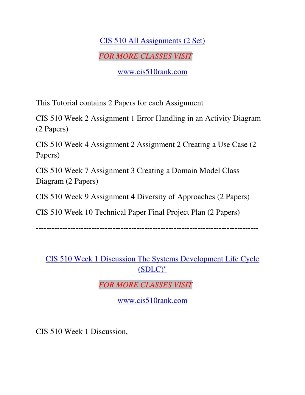 cis 510 all assignments 2 set
