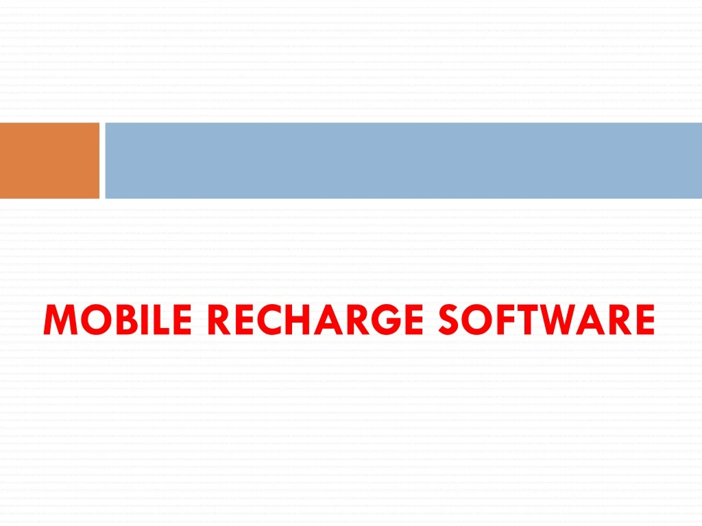 mobile recharge software