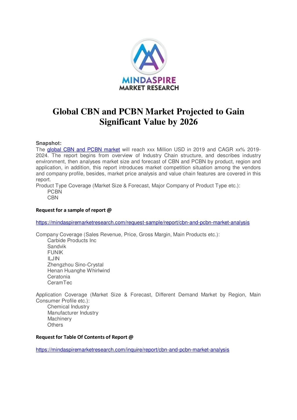 global cbn and pcbn market projected to gain
