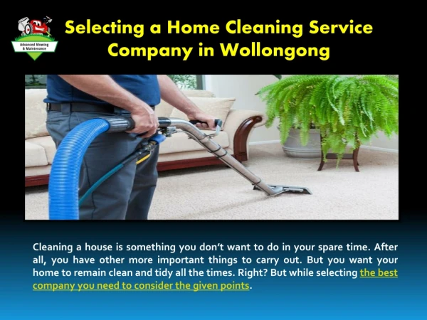 Selecting a Home Cleaning Service Company in Wollongong
