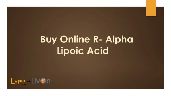 Buy Online R Alpha Lipoic Acid