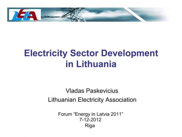 Electricity Sector Development in Lithuania