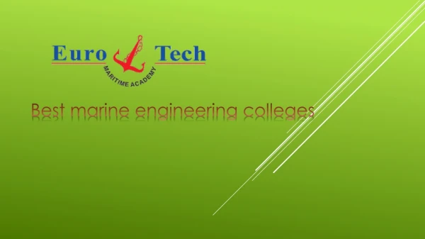 Best marine engineering colleges