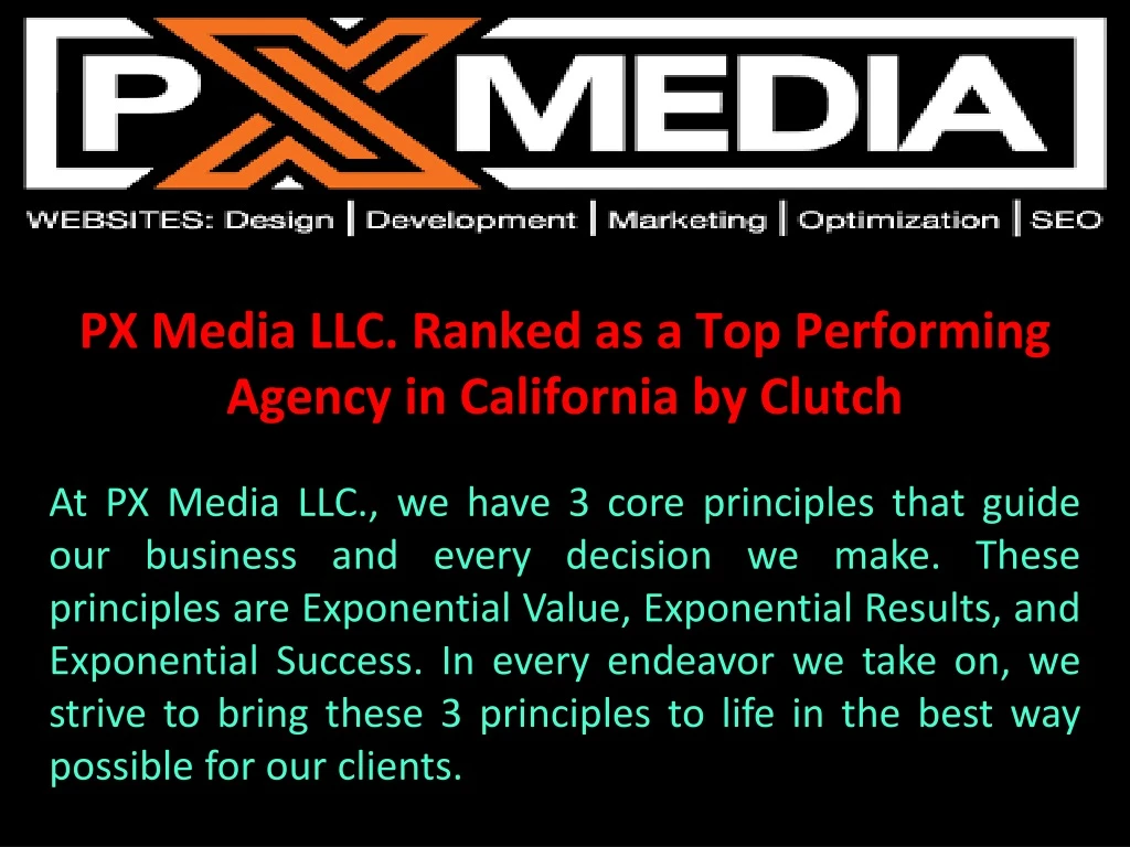 px media llc ranked as a top performing agency in california by clutch