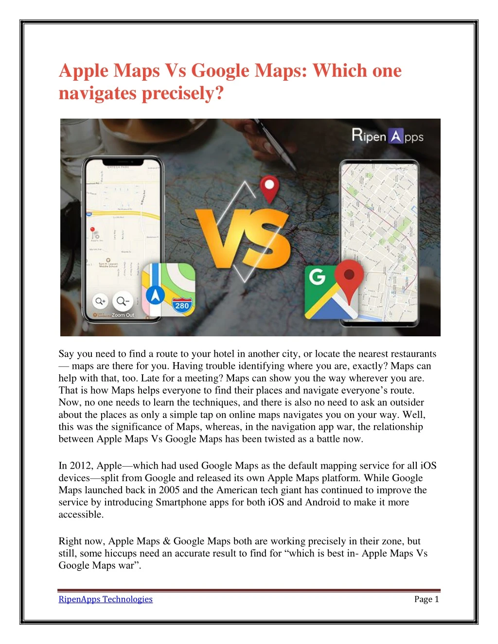 apple maps vs google maps which one navigates