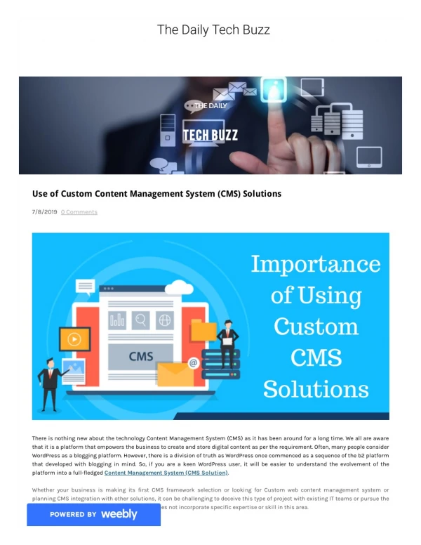 Use of Custom Content Management System (CMS) Solutions