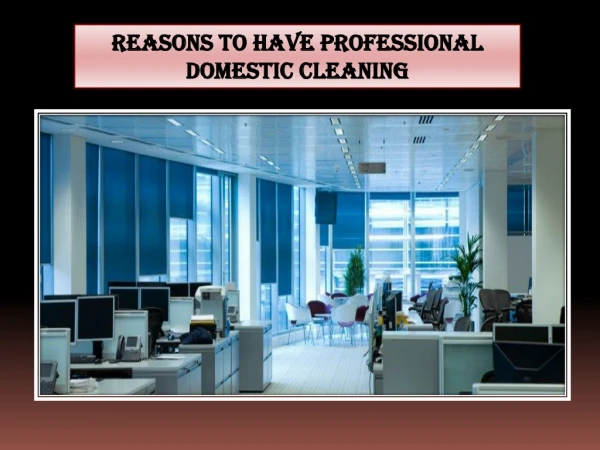 Reasons to Have Professional Domestic Cleaning