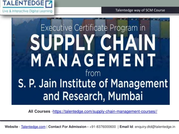 Supply Chain Management Program