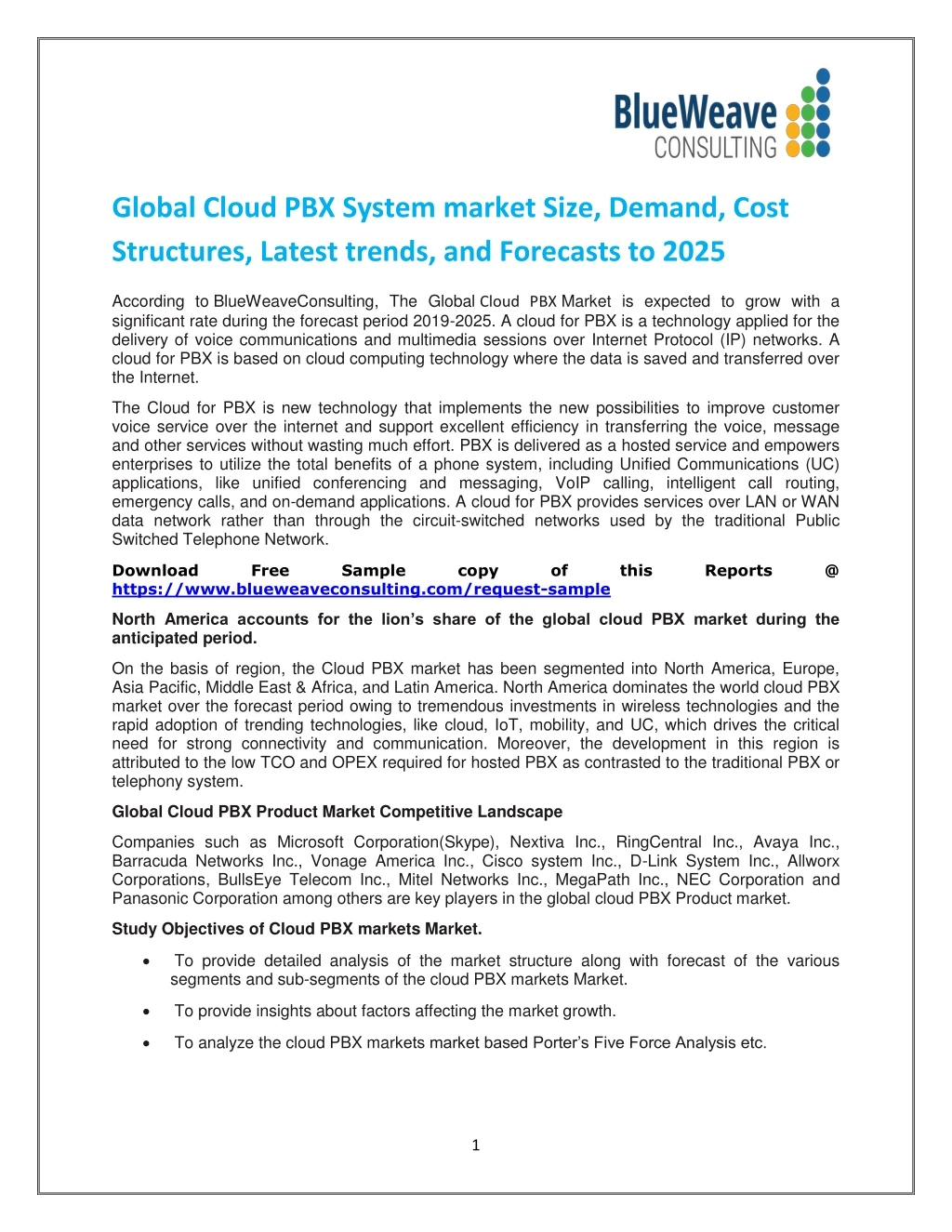 global cloud pbx system market size demand cost